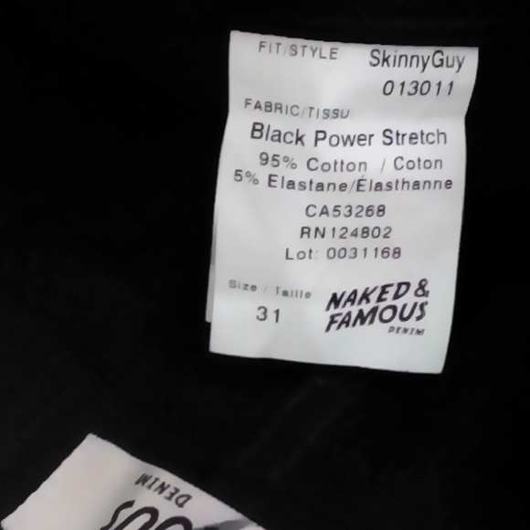 NAKED&FAMOUS DENIM Skinny Guy Skinny Fit Jeans 31 - Picture 7 of 12